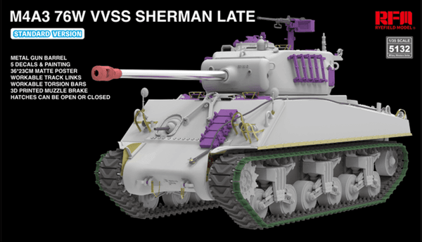 Rye Field Models 1/35 M4A3 Sherman 76W VVSS Late Production Standard Kit