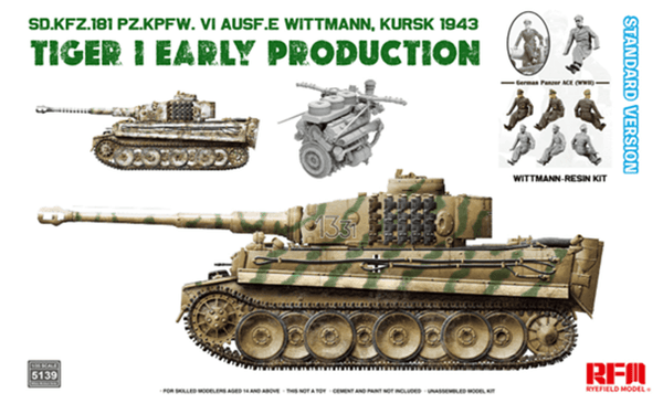 Rye Field Models 1/35 Pz.Kpfw.VI Ausf.E Tiger I Early Production Kursk 1943 Michael Wittmann Standard Kit