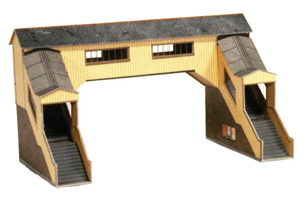 Superquick 1/76 Covered Footbridge (Red Brick) Card Building Kit