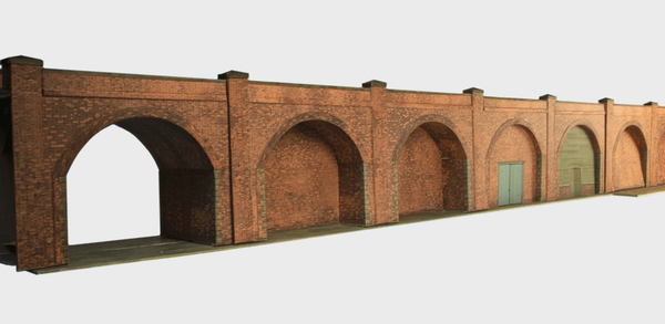 Superquick 1/76 Low Relief Embankment Arches (Red Brick) Card Building Kit