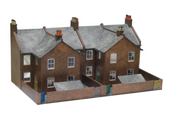 Superquick 1/76 Low Relief Terrace Backs (Red Brick) Card Building Kit