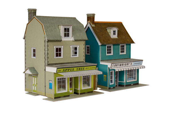 Superquick 1/76 Two Country Town Shops Card Building Kit