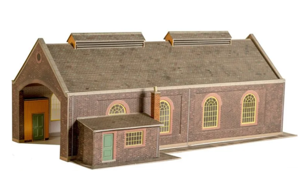 Superquick 1/76 Two Road Locomotive Shed Card Building Kit