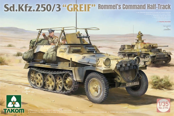 Takom 1/35 German Army SdKfz 250/3 Greif Rommel's WWII Half-Track Vehicle