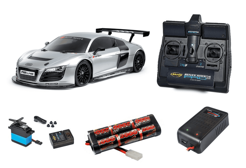 Tamiya 1/10 RC Audi R8 LMS 2008 (TT-02) Super Package Deal