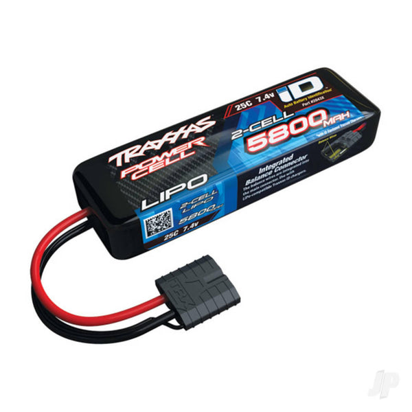 Traxxas 5800mAh 7.4v 2S 25C LiPo iD Power Cell Battery Battery (TRX Plug)