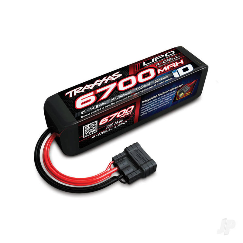 Traxxas LiPo 4S 6700mAh 14.8V 25C iD Power Cell Battery  (TRX Plug)