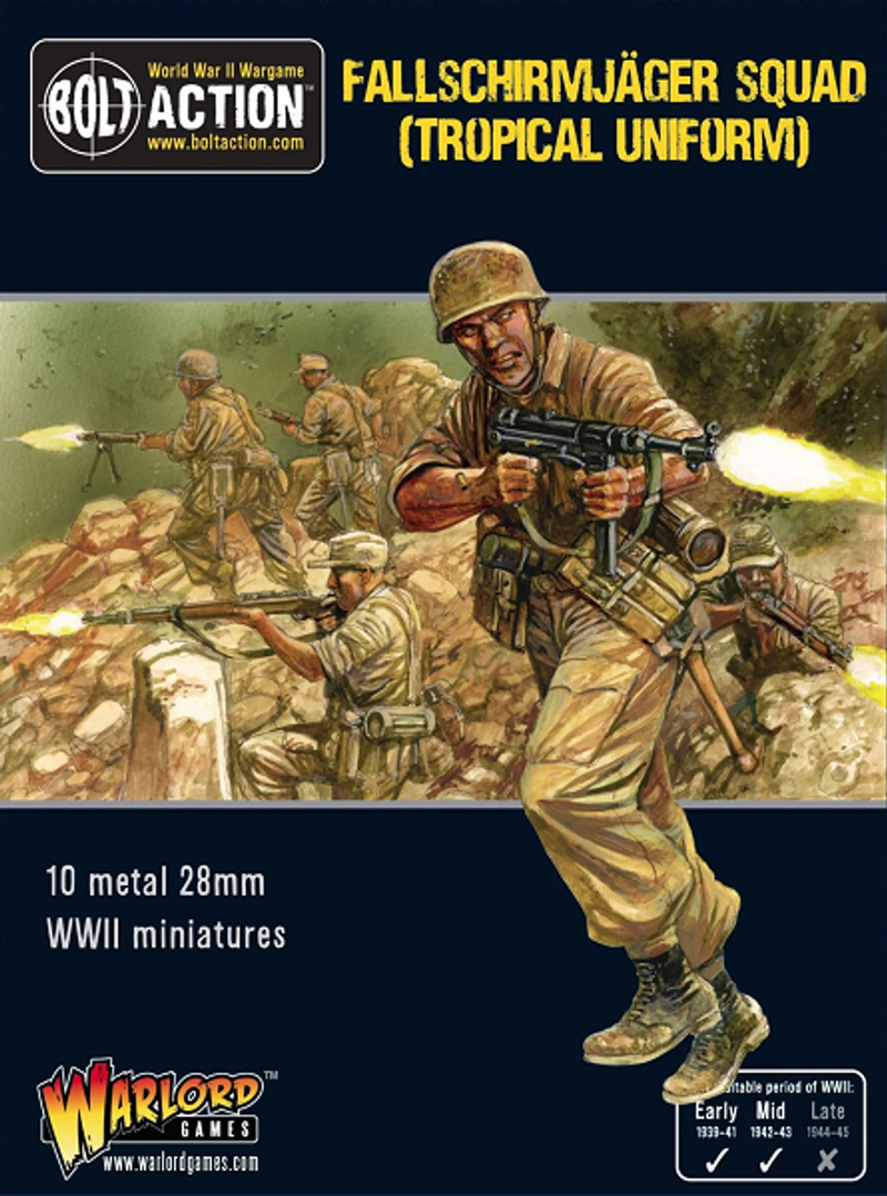 Warlord Games 28mm Bolt Action - German Forces - Fallschirmjager Squad in Tropical Uniform 1939-1943