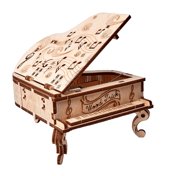 Wood Trick Grand Piano Music Box 3D Wooden Model Kit
