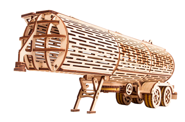 Wood Trick Tank Trailer for Big Rig 3D Wooden Model Kit