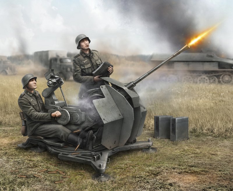 Zvezda 1/72 WWII German 2cm Flak 38 Anti-Aircraft Gun with Crew